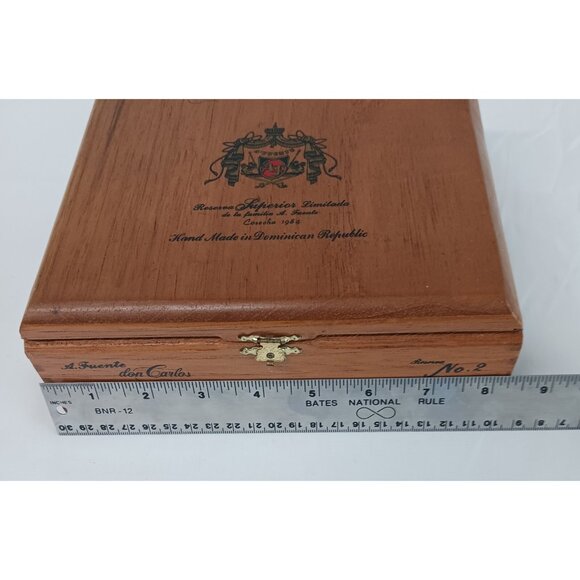 Arturo Fuente Don Carlos Empty Wooden Cigar Box 8 1/4" x 6 5/8" Crafts Stash GUC - Picture 9 of 13